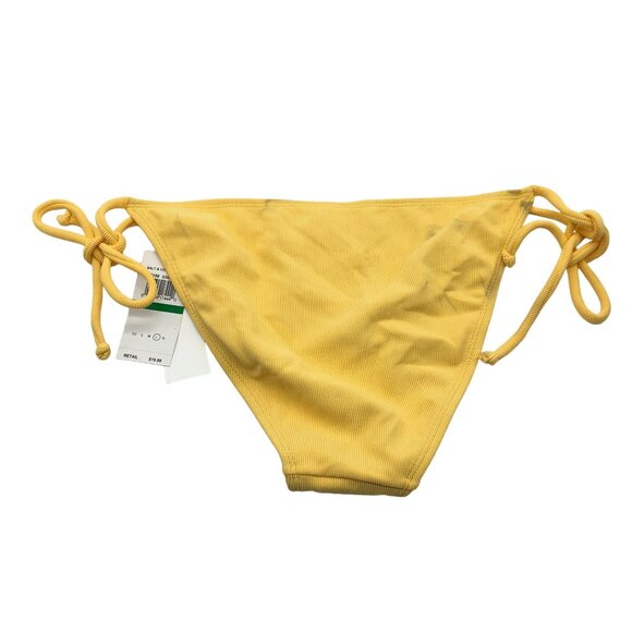 Salt & Cove Yellow Ribbed Bikini Bottoms With Side Tie Size L - Picture 6 of 11